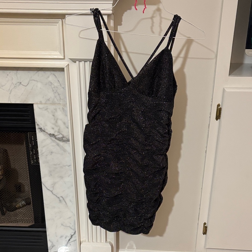 Wild Fable Black Glitter Mini Dress